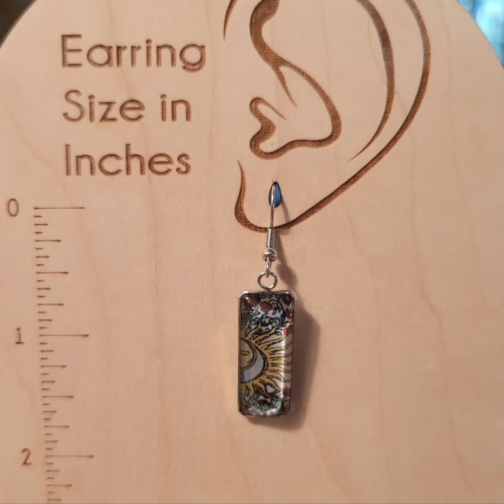 Sun & Moon Dangle Earrings - Picture 2 of 6